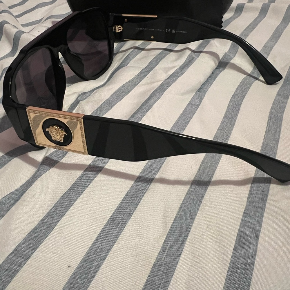 Versace Black Sunglasses with Gold Medusa Detail